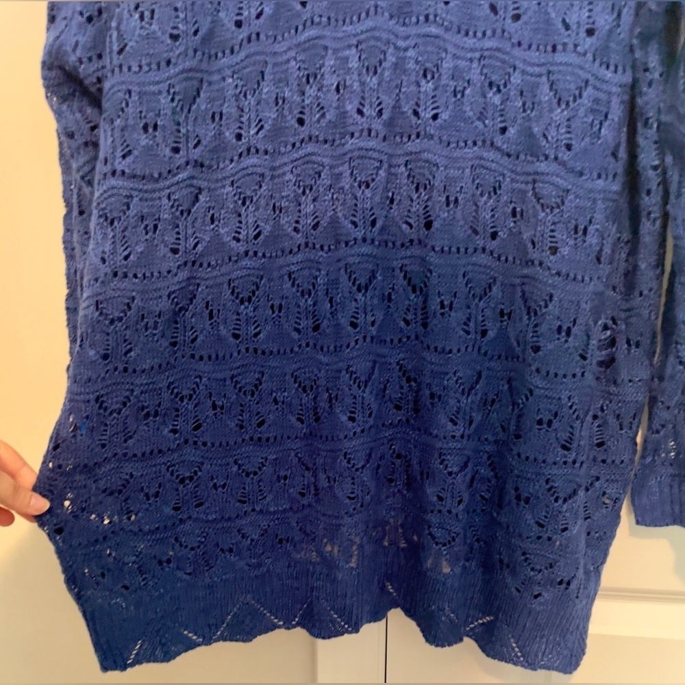 NWT Plus Size Lane Bryant Crochet Knit Sweater Royal Blue, 22W/24W, Beach Vacay - Picture 8 of 10